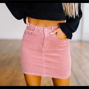 Pink corduroy skirt